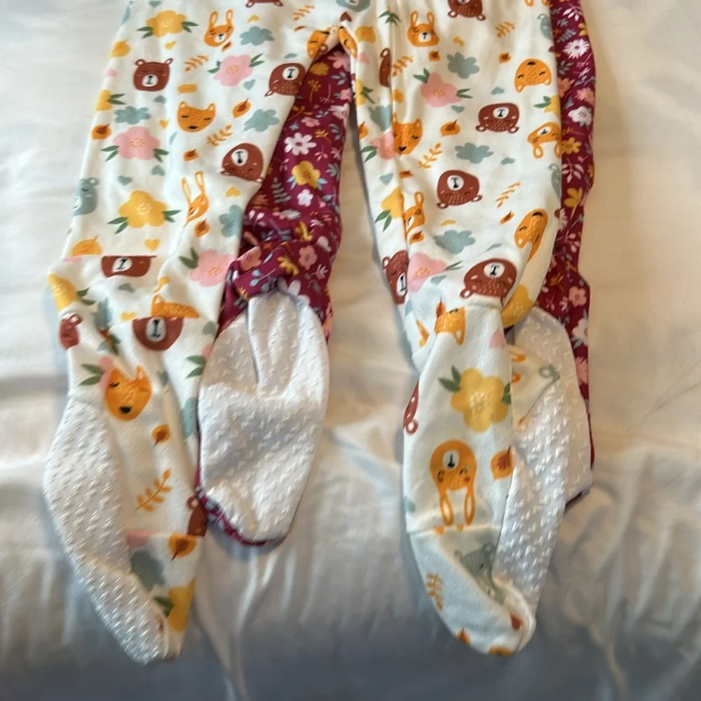 Mon Petit Floral and Animal Print Kids One Piece 2 Pack Size 4T